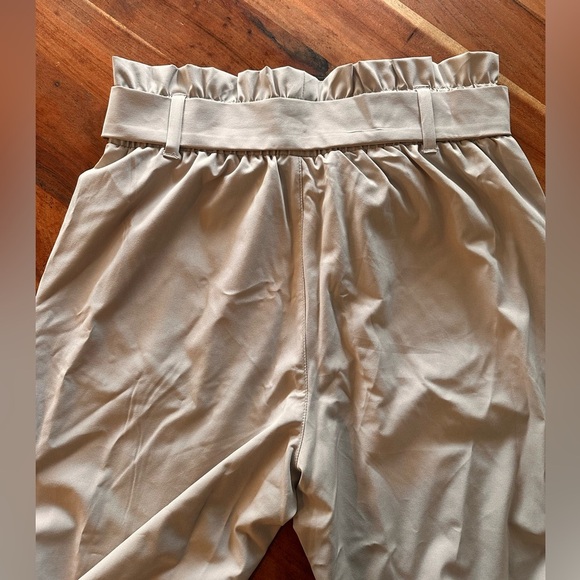 Elegant Beige Atika Trousers with Paper Bag Waist and Belt - Picture 5 of 6